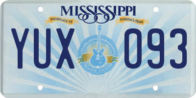 MS license plate YUX093