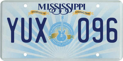 MS license plate YUX096