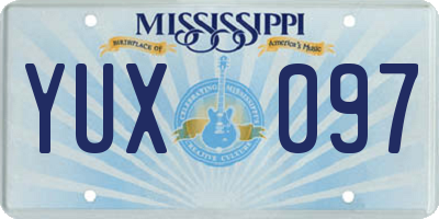 MS license plate YUX097