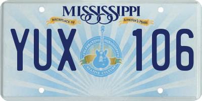 MS license plate YUX106
