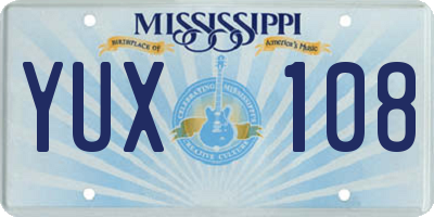 MS license plate YUX108