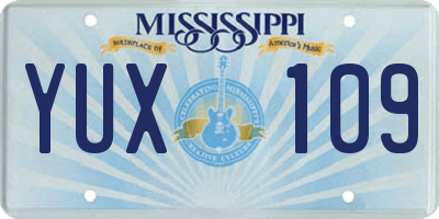 MS license plate YUX109