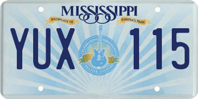 MS license plate YUX115