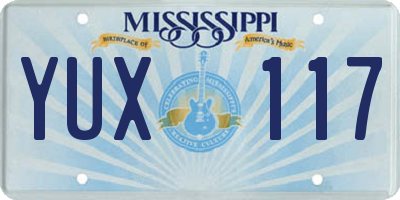 MS license plate YUX117