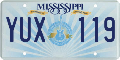 MS license plate YUX119