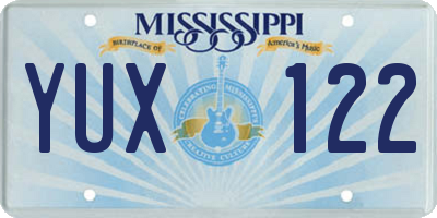 MS license plate YUX122