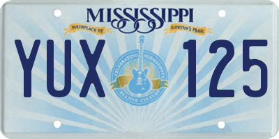 MS license plate YUX125