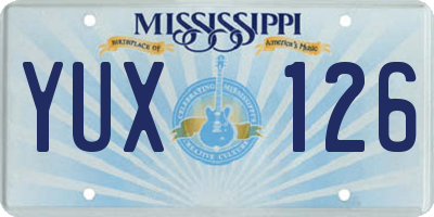 MS license plate YUX126