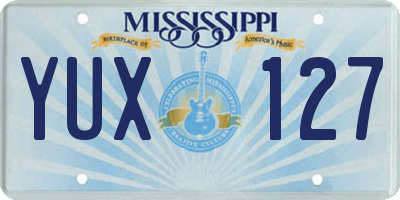 MS license plate YUX127