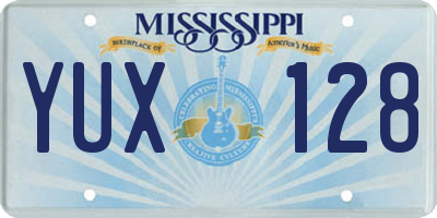 MS license plate YUX128