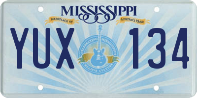 MS license plate YUX134