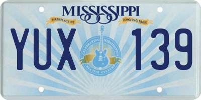 MS license plate YUX139