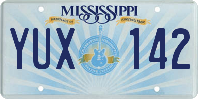 MS license plate YUX142