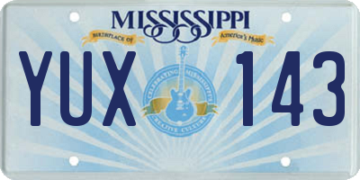 MS license plate YUX143