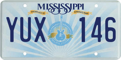 MS license plate YUX146