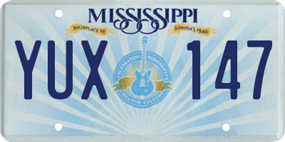 MS license plate YUX147