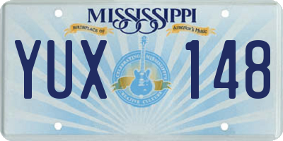 MS license plate YUX148