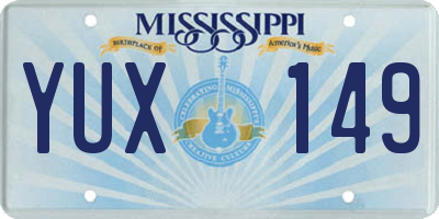 MS license plate YUX149