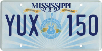 MS license plate YUX150