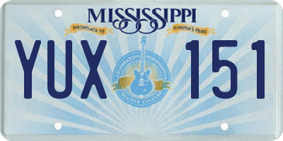 MS license plate YUX151