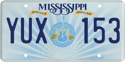 MS license plate YUX153