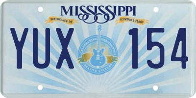 MS license plate YUX154