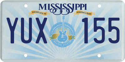 MS license plate YUX155