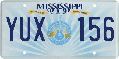 MS license plate YUX156