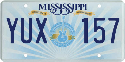 MS license plate YUX157