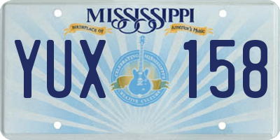 MS license plate YUX158