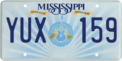MS license plate YUX159