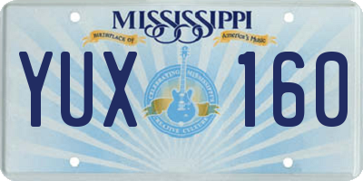 MS license plate YUX160