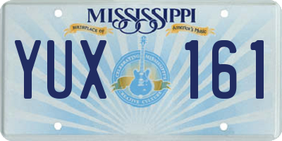 MS license plate YUX161