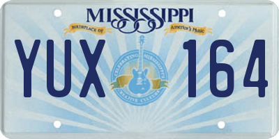 MS license plate YUX164