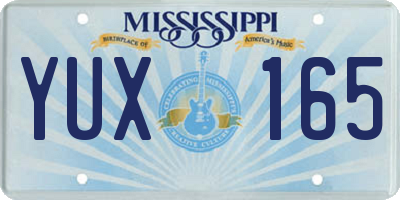 MS license plate YUX165