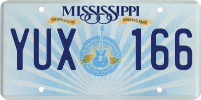 MS license plate YUX166
