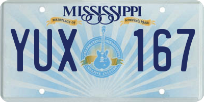 MS license plate YUX167