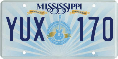 MS license plate YUX170