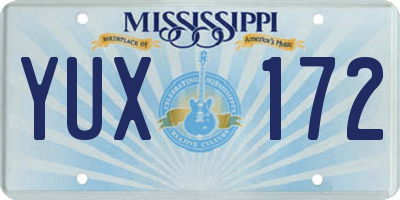 MS license plate YUX172