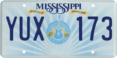 MS license plate YUX173