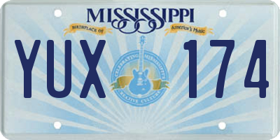 MS license plate YUX174