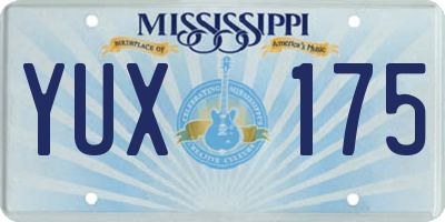 MS license plate YUX175