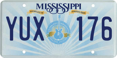 MS license plate YUX176