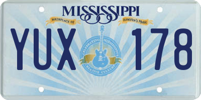 MS license plate YUX178