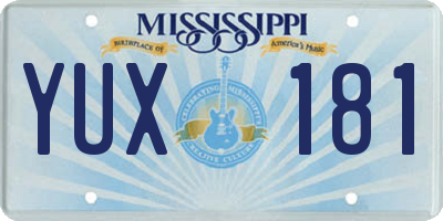 MS license plate YUX181