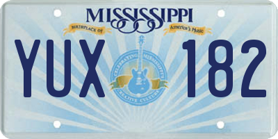 MS license plate YUX182