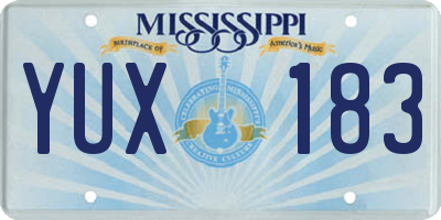MS license plate YUX183