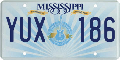 MS license plate YUX186