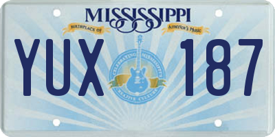 MS license plate YUX187