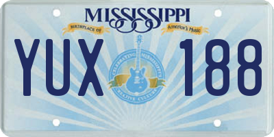 MS license plate YUX188